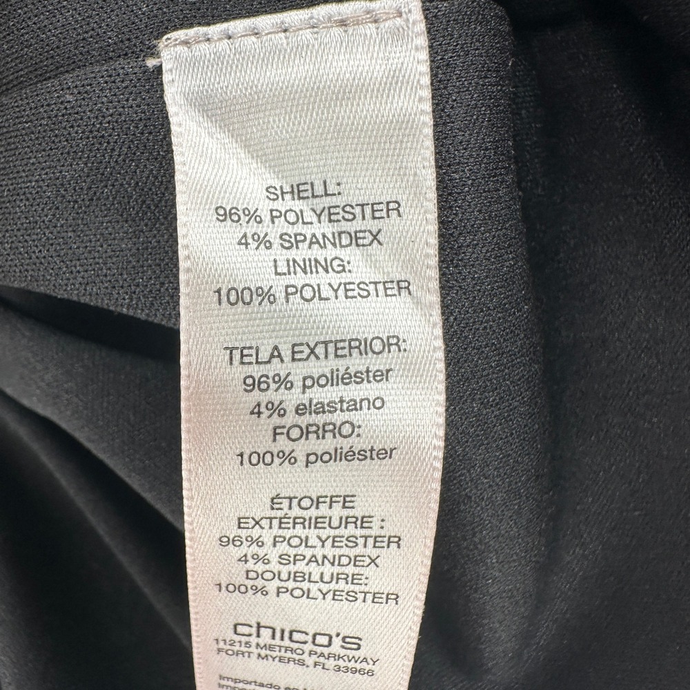 NWT Chicos Cold Shoulder Seamed Short Sheath Dress Black XL Career - Picture 7 of 8
